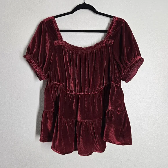 Torrid Red Babydoll Top 1X - Picture 2 of 8